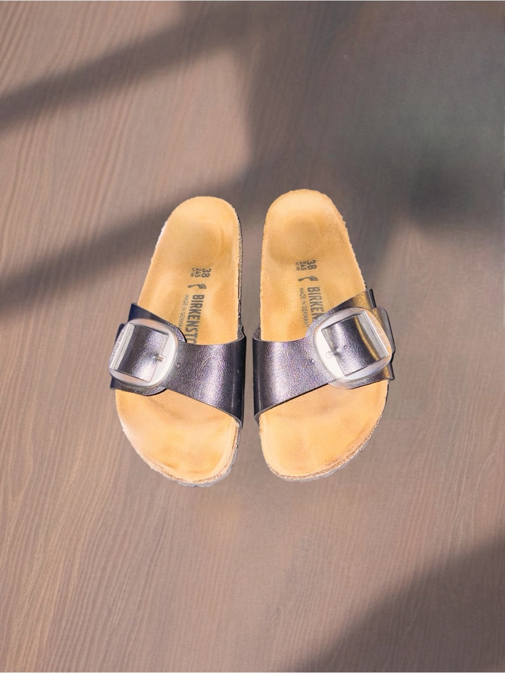 Birkenstock Women’s Madrid Big Buckle Sandals in Graceful Licorice